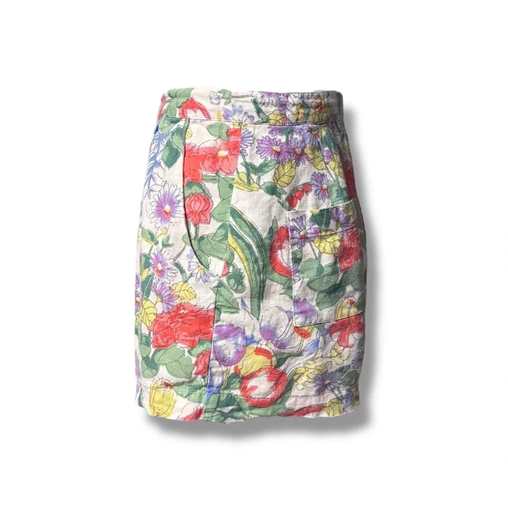 URBAN OUTFITTERS Judy Linen High Waist Floral Shorts